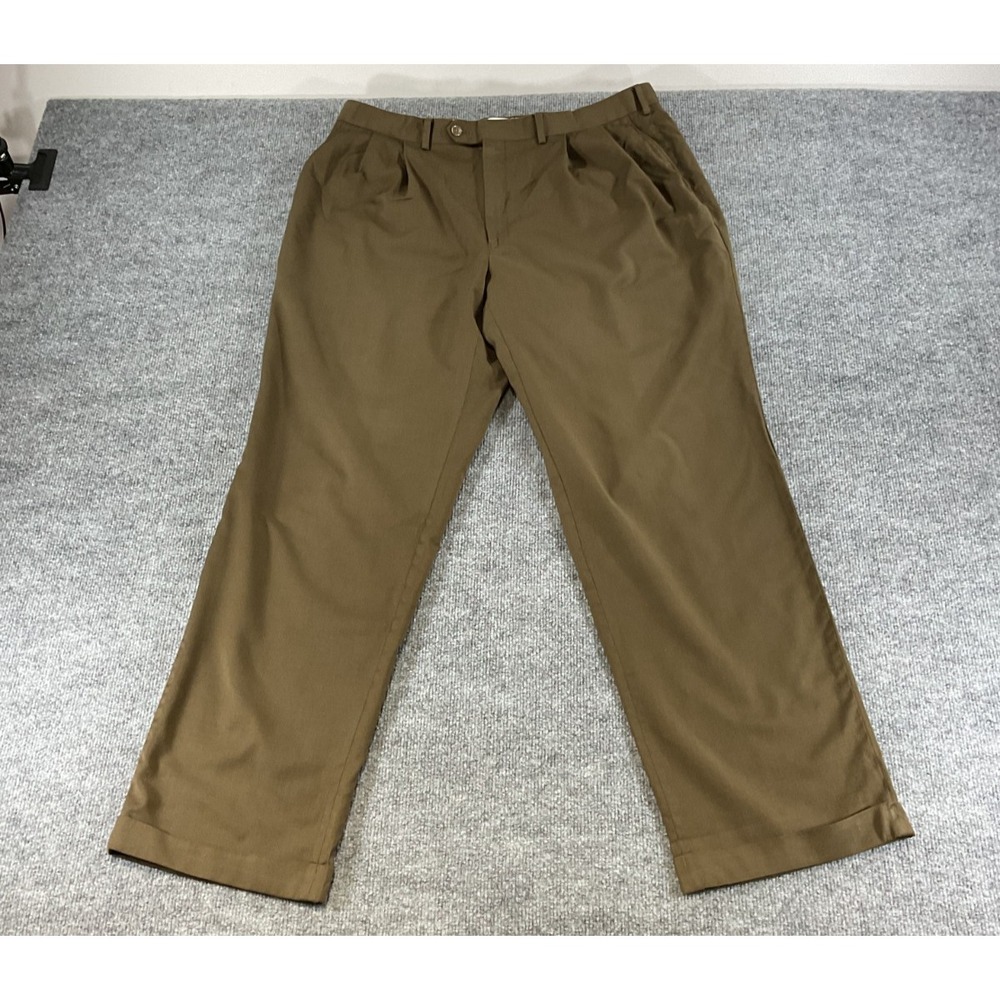 Lauren Ralph Lauren Dress Pants Mens 38R Brown Pleated Front Classic Fit Busin